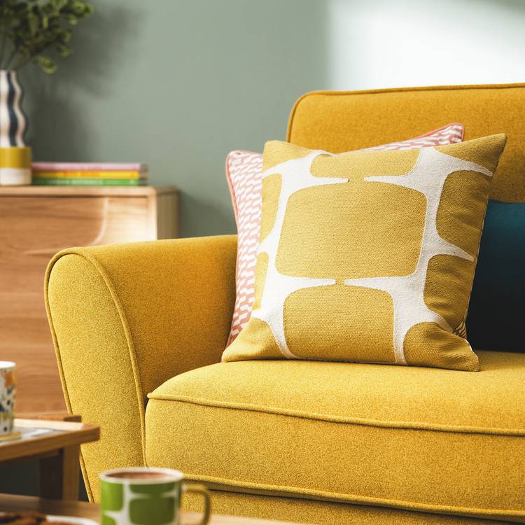 Habitat x Scion Lohko Cushion - Mustard - 43x43cm