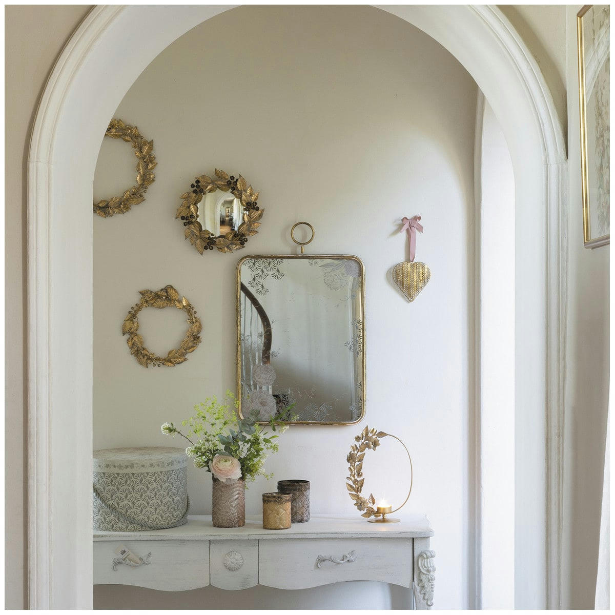 JARDIN D'HIVER - Photophore vase rose givré grand modèle