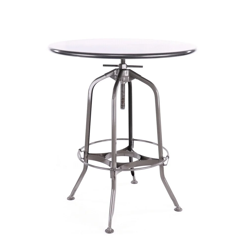 Toledo Gunmetal Adjustable Steel Bar Table 30 - 36 Inch