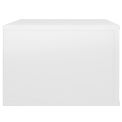 NNEVL Wall-mounted Bedside Cabinet High Gloss White 50x36x25 cm