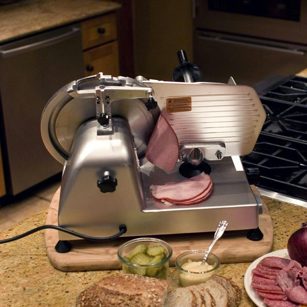 Weston Pro 320 Aluminum 320W Meat Slicer, 10-in