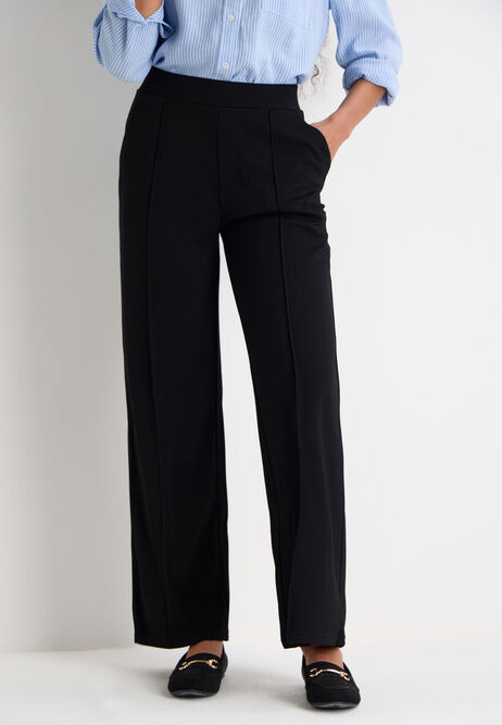 Womens Black Wide Leg Smart Trousers