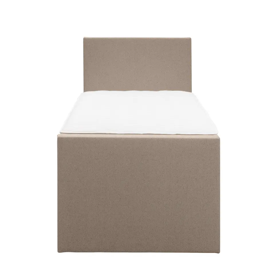 Boxspring met voetbord Liv egaal - beige - 90x200 cm - ronde poot