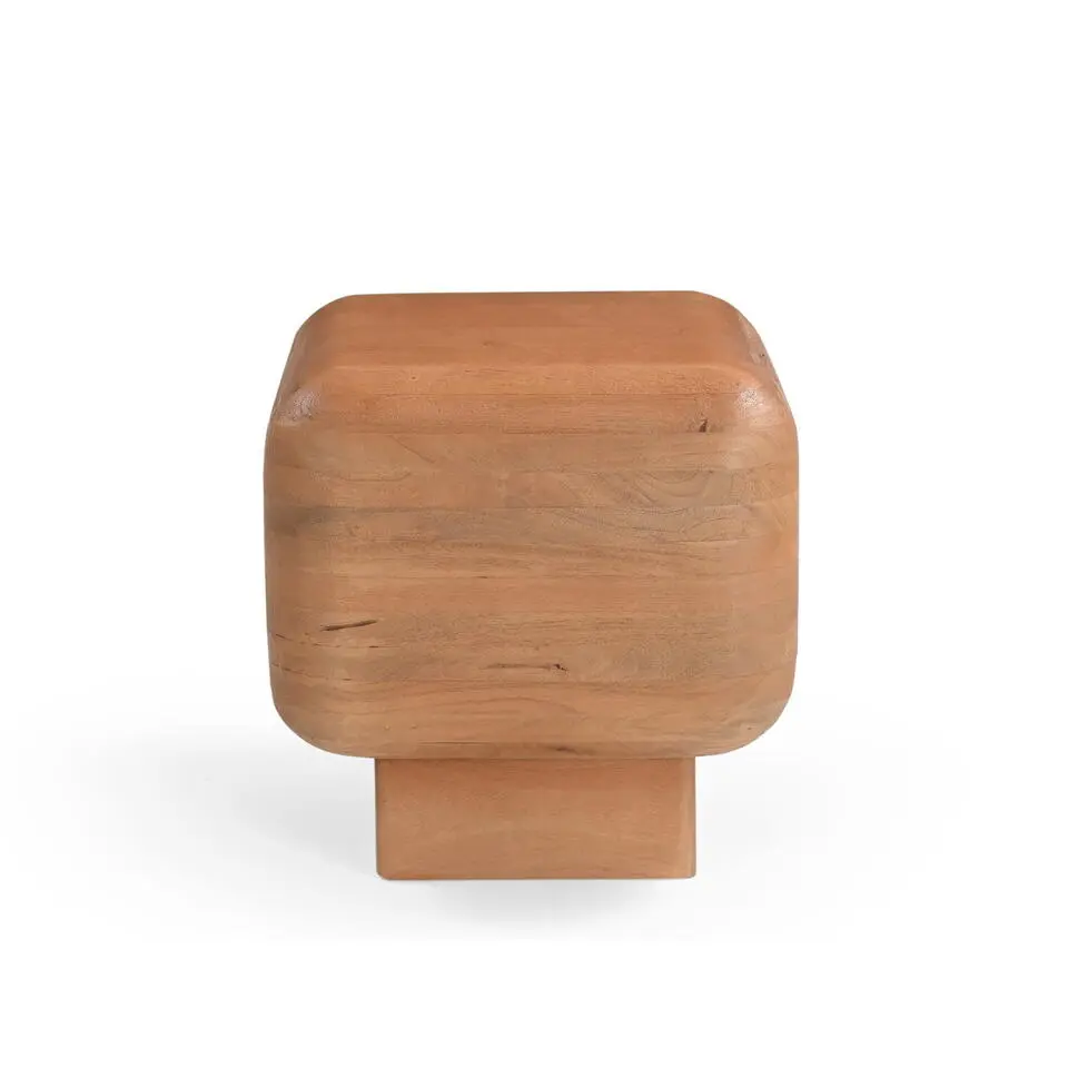 Bijzettafel Vierkant Naturel Hout - 45x45x45cm - Fedde