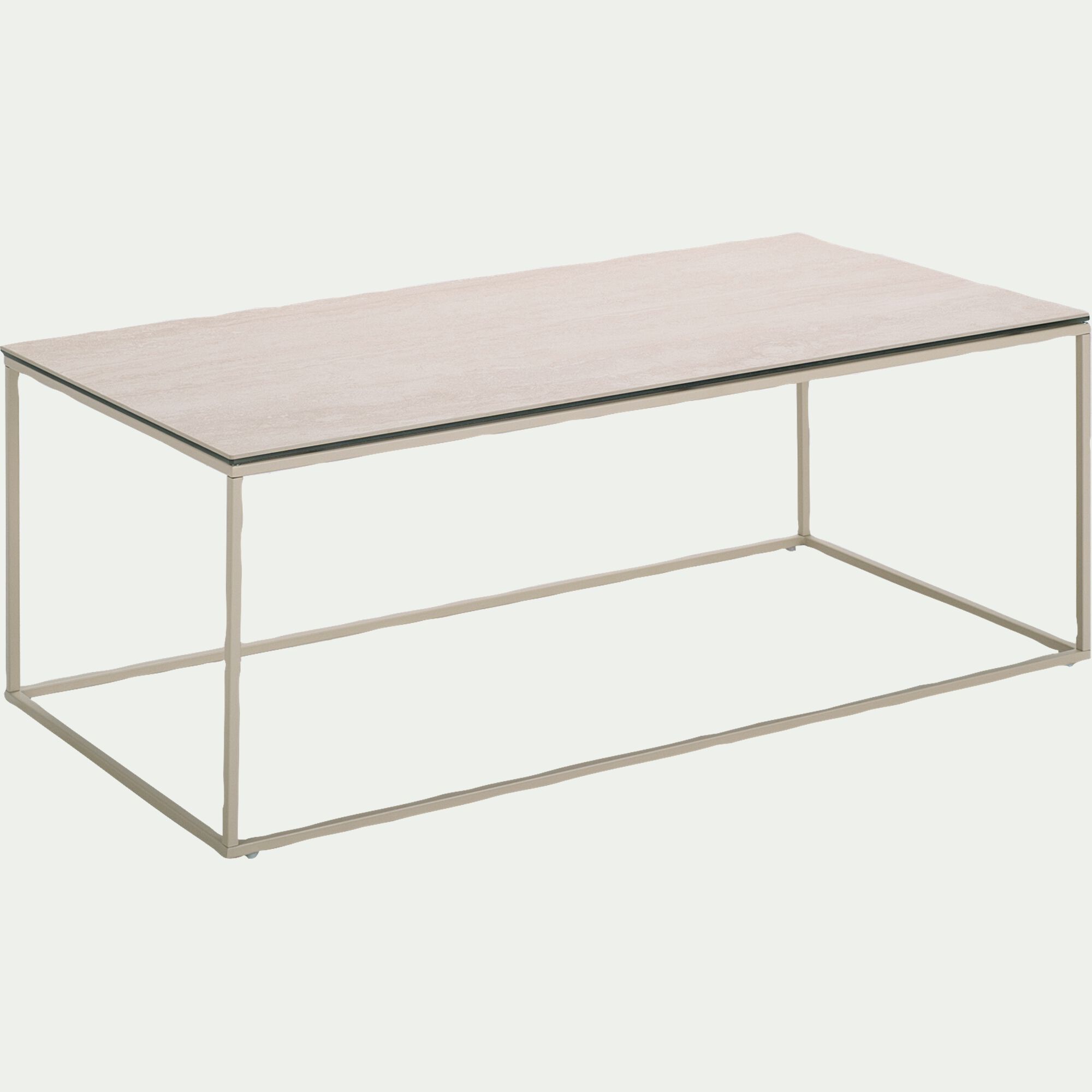 ANJO - Table basse en travertin L110cm - beige