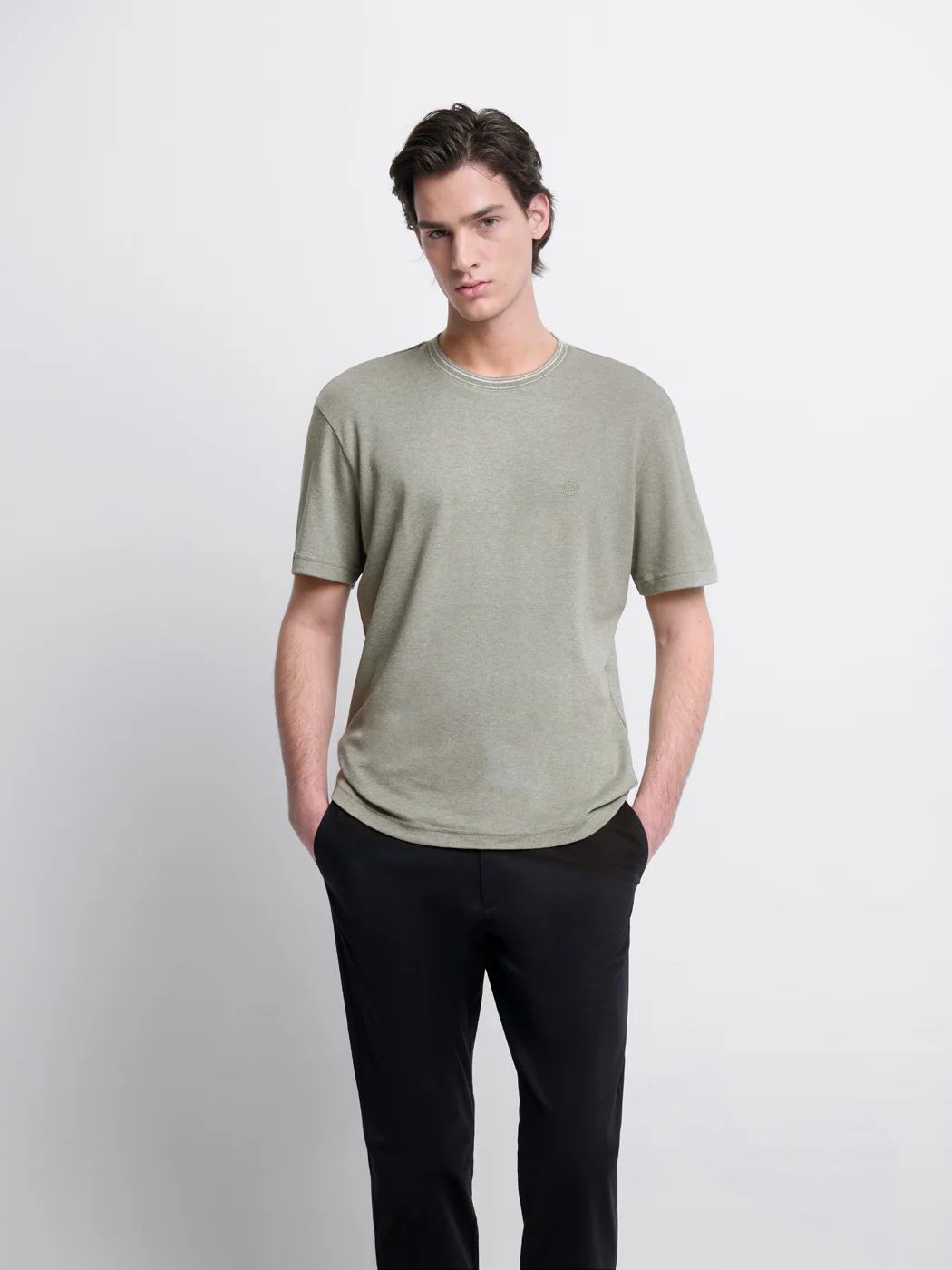 T-shirt col rond chiné