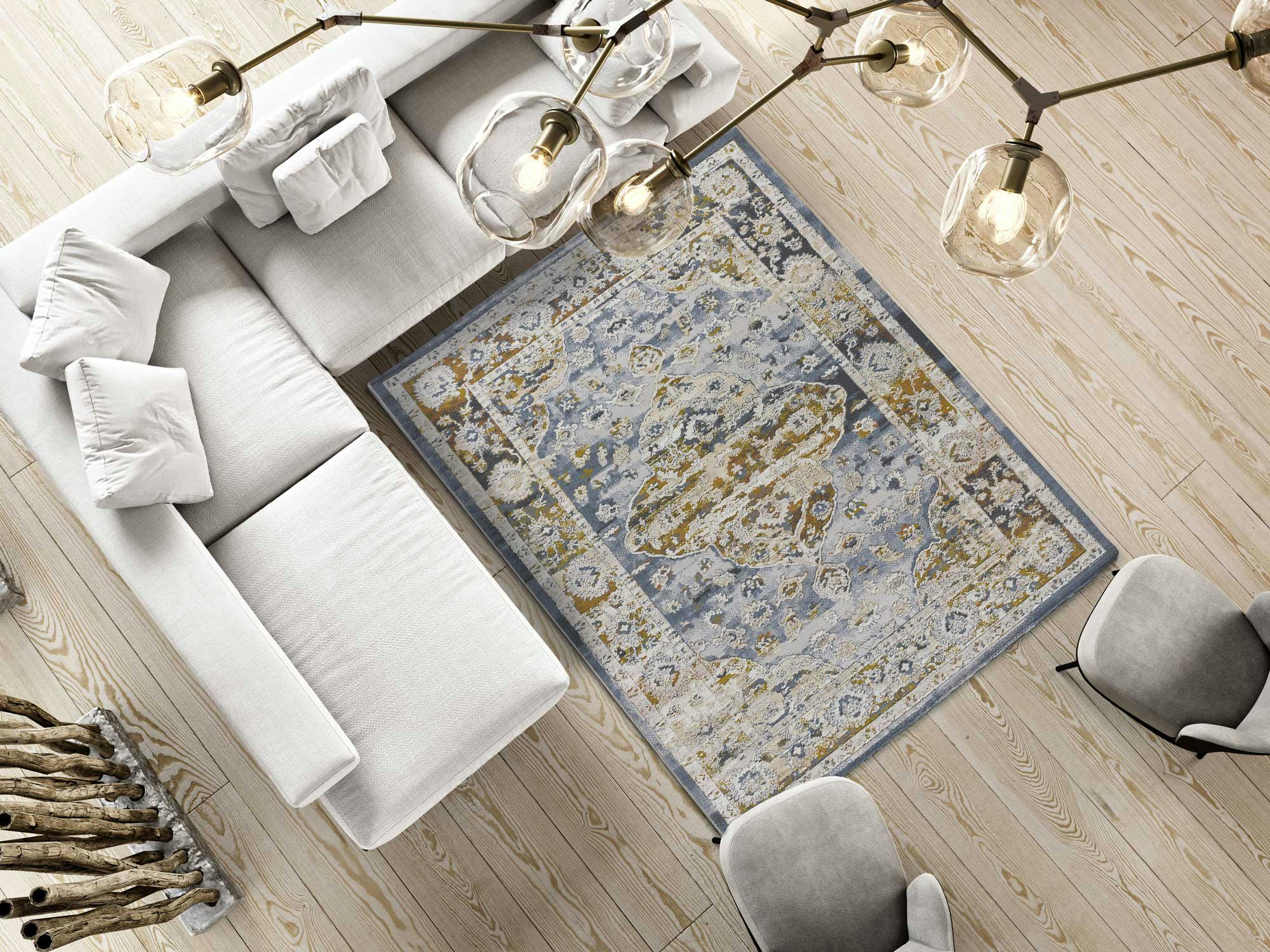 SPRINGS - Tapis de style vintage multicolore, 77X150 cm