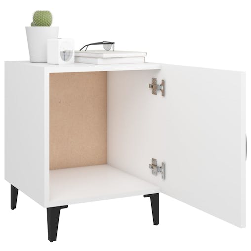 NNEVL Bedside Cabinets 2 pcs White Engineered Wood
