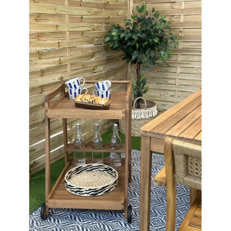 MINA - Desserte de jardin en bois d'acacia fsc coloris naturel