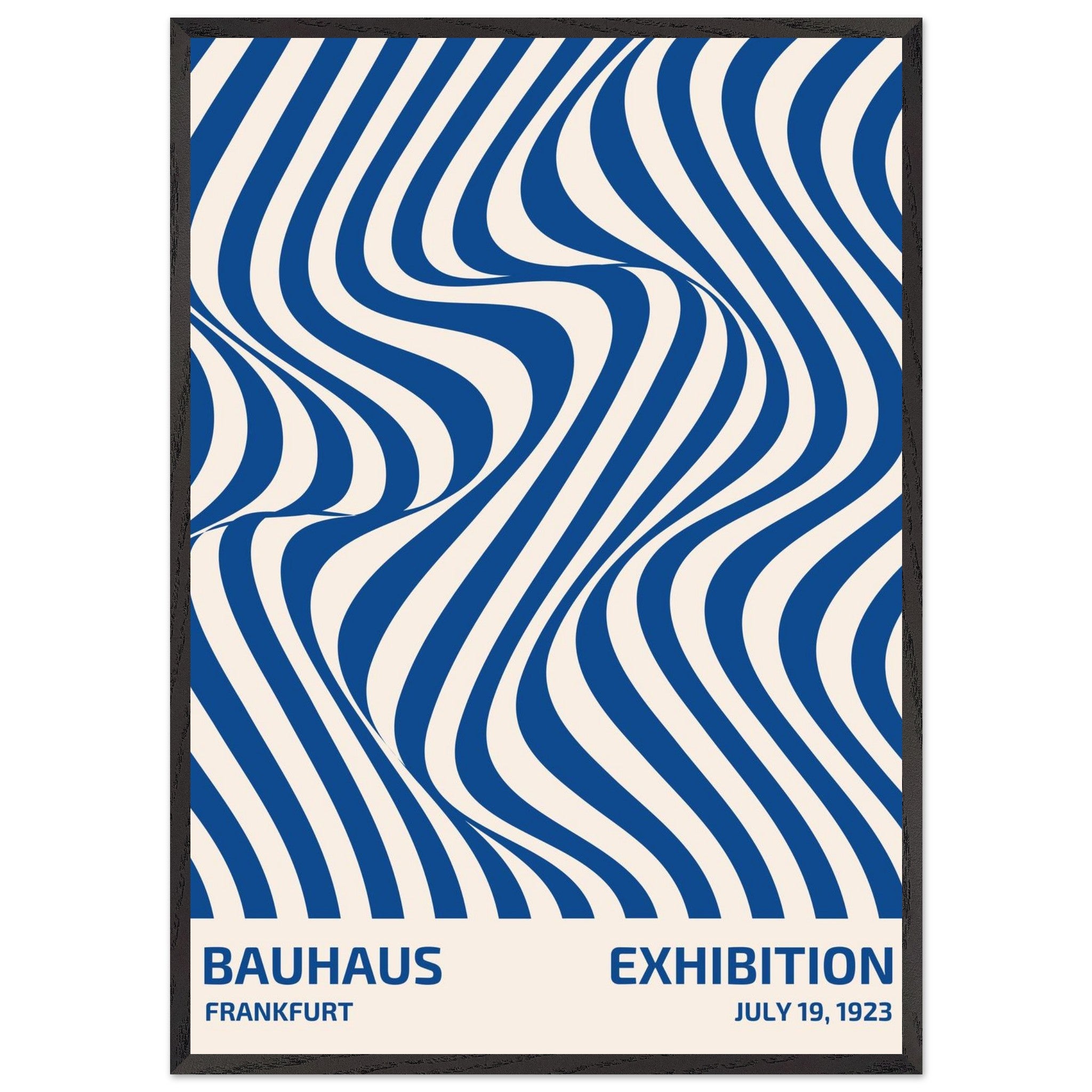 Artfulprints Poster met Lijst Bauhaus - Exhibition Frankfurt blue  - 70x100 cm - Blauw