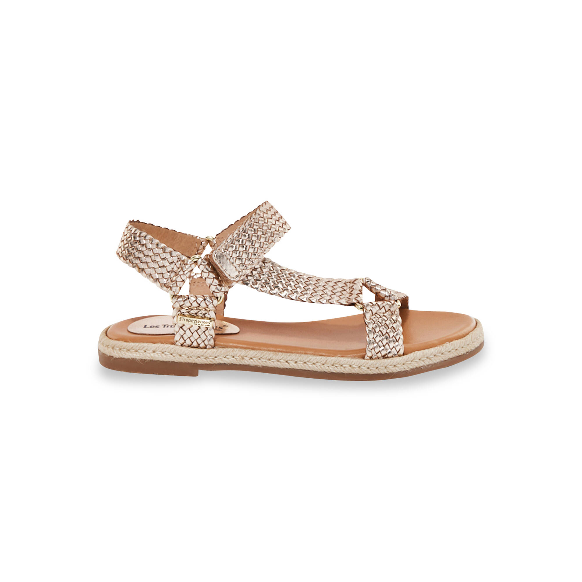Sandales plates en cuir tressé Hipsto