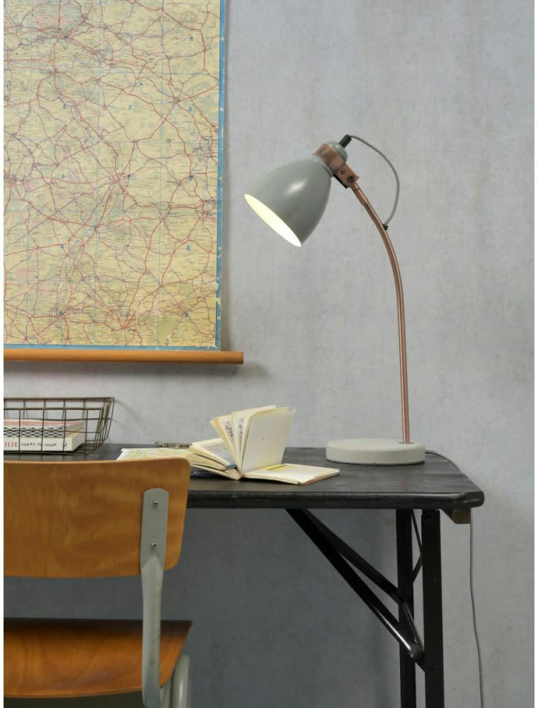 DENVER - Lampe de table grise H50cm