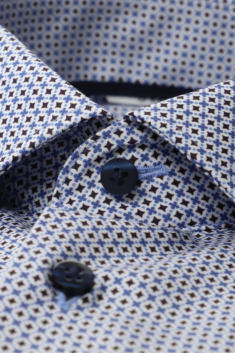 ETERNA Dynamic Cotton Comfort Fit Hemd blau, Bedruckt