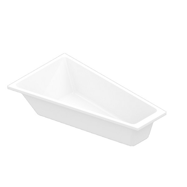Baignoire asymétrique gauche 160x90 cm, blanc, Teesta GoodHome