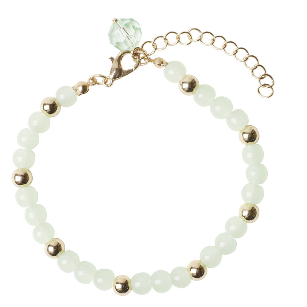 Bracelet femme perle de verre et cuivre Ø6cm