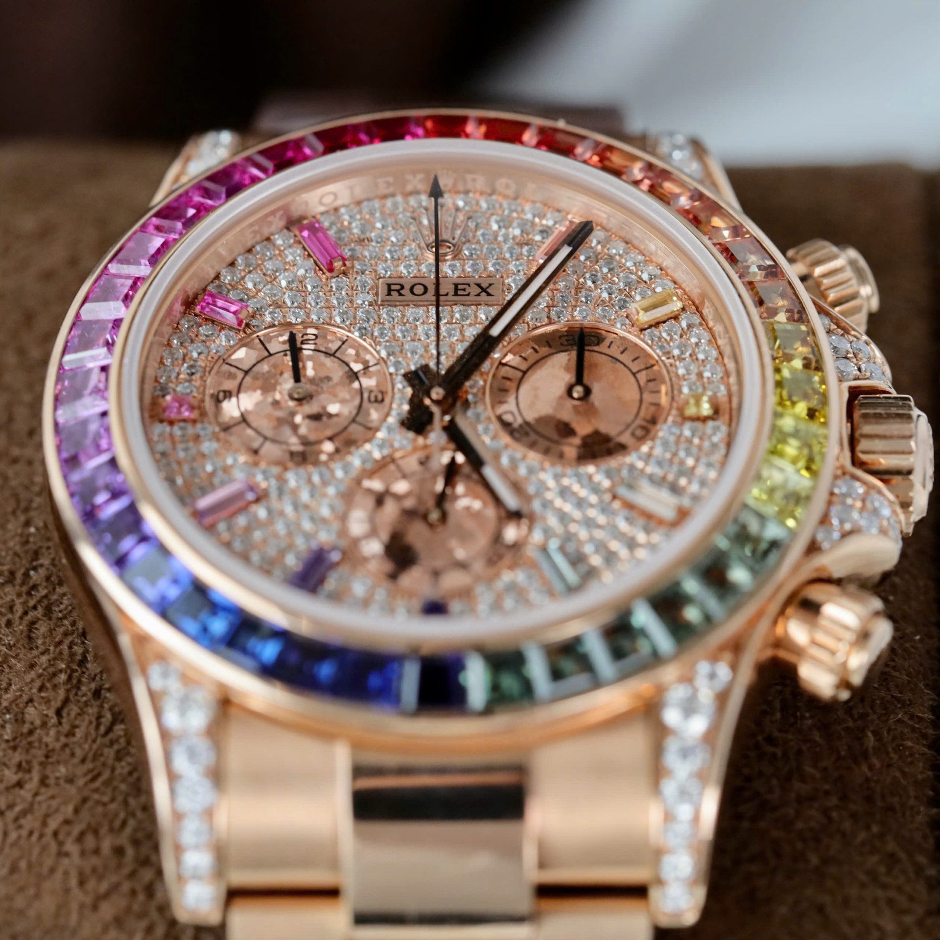 Rolex Daytona 116595 Rainbow RG Plated Diamond Dial 40mm Oyster Super Clone