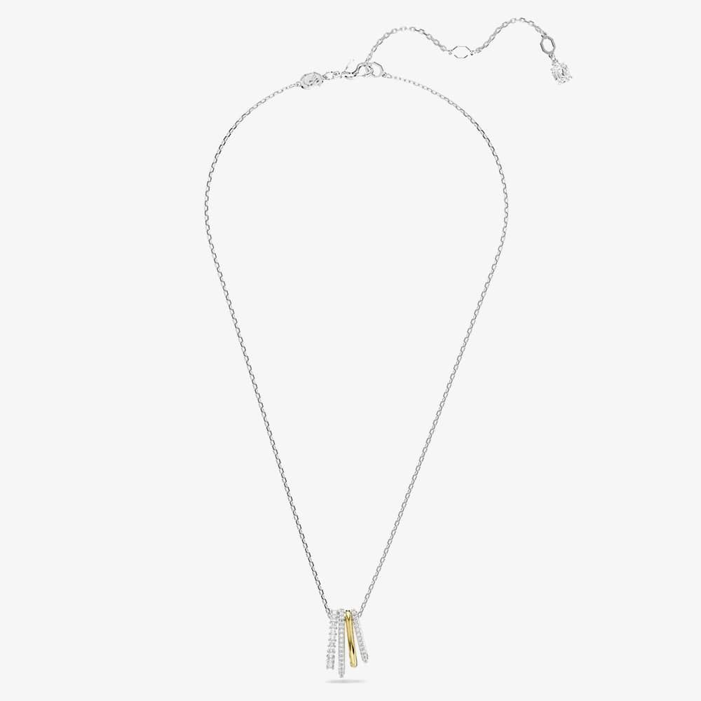 Swarovski Hyperbola Gold & Rhodium Plated Mini Hoop Pendant Necklace 5696626