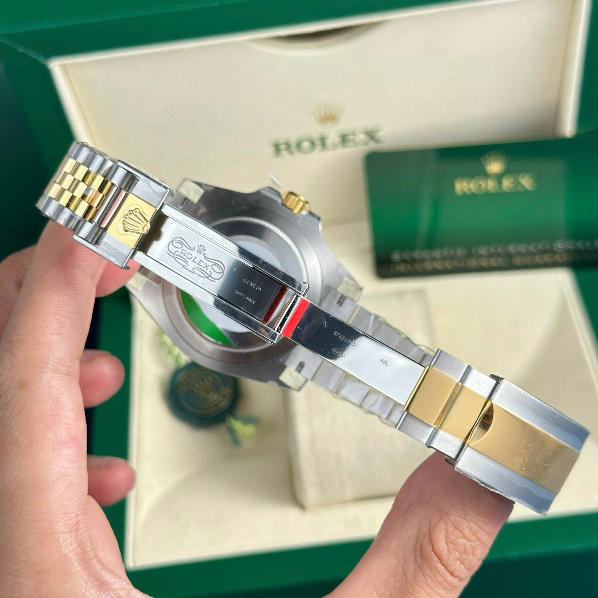 Rolex GMT-Master II 126713GRNR SS/YG Plated Black Dial 40mm Jub Super Clone