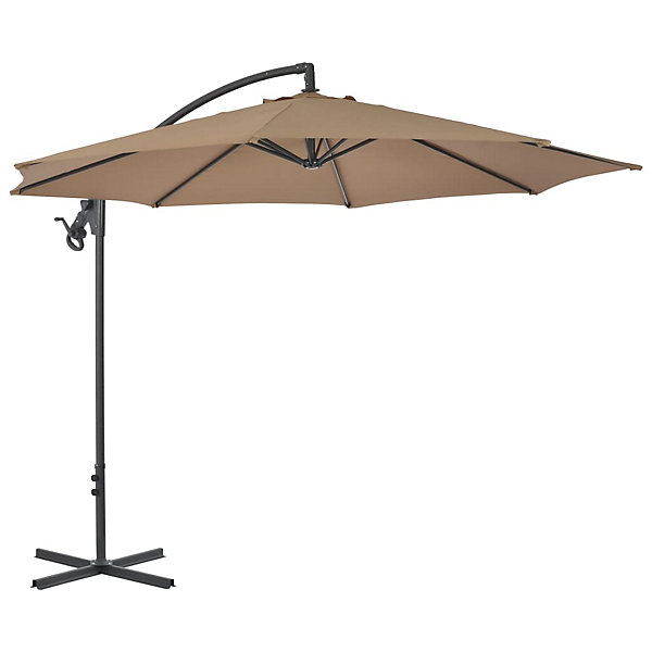 Parasol meuble de jardin en porte-à-faux taupe Helloshop26