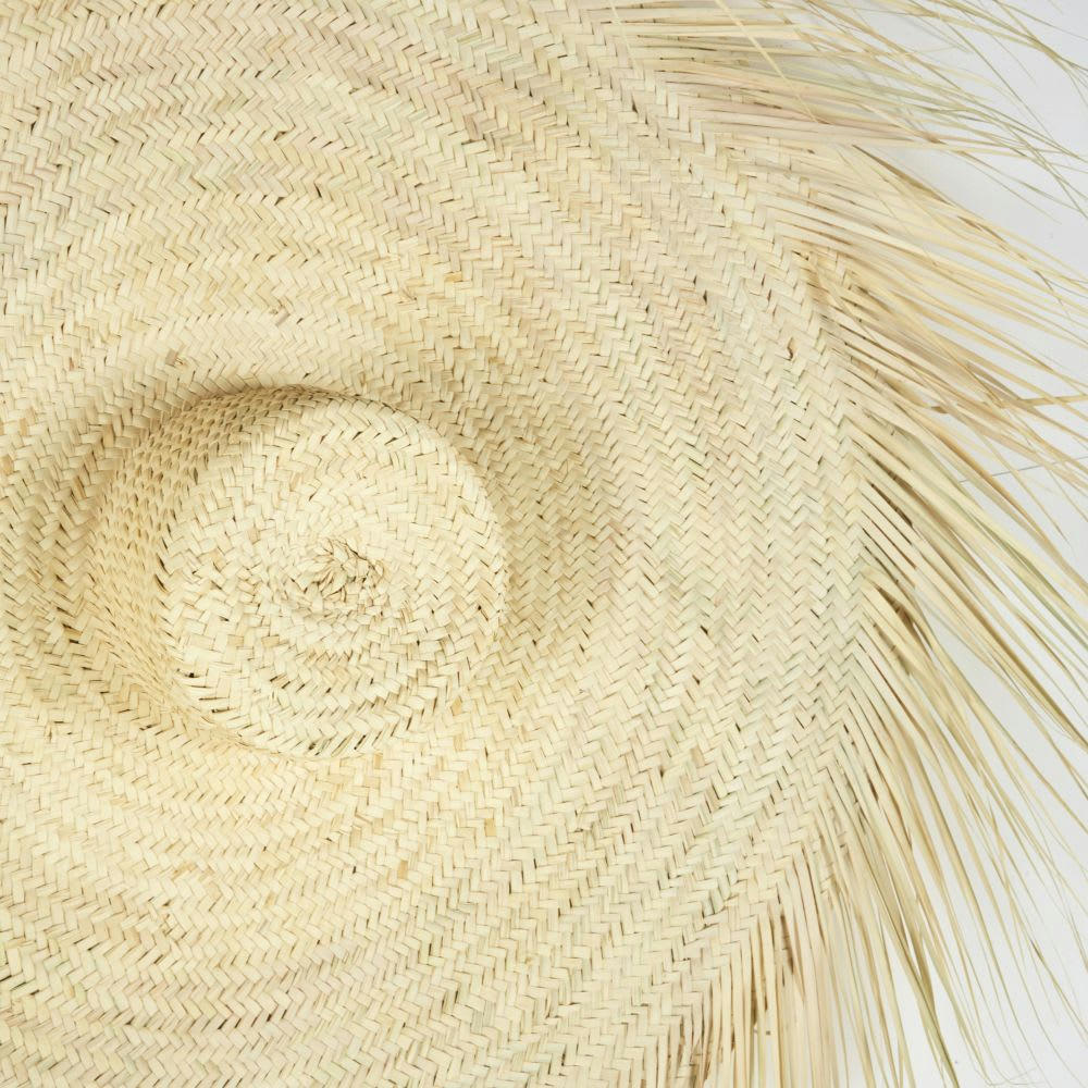 IVY - Déco murale chapeau en fibre végétale beige 90x90