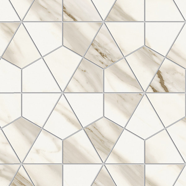 Mosaïque effet Marbre Blanc Calacatta Sublime Hexa 46,6x40,3x0,9 cm Brillant Orsiano - Mur intérieur (vendu par carton de 0,75 m²)