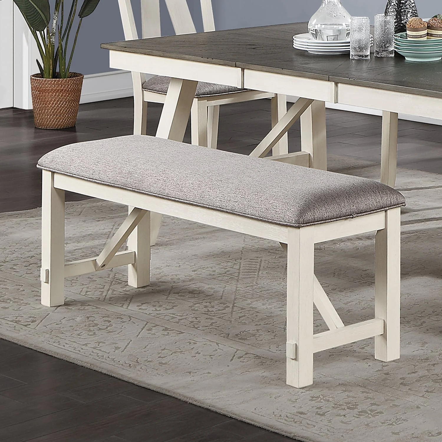 Upholstered Cushion Dining Bench