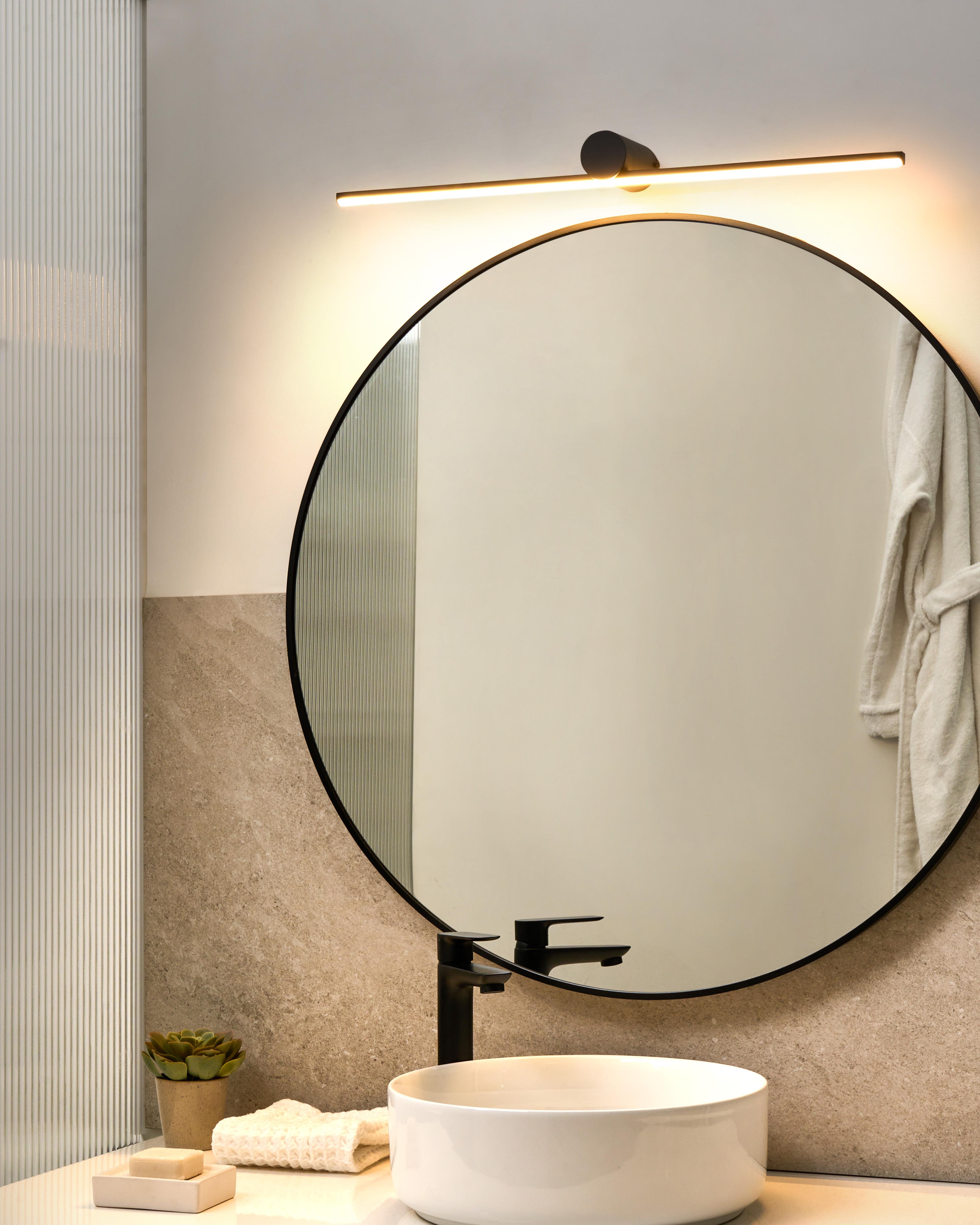 Picture and Mirror LED Light GABAS Metal Black