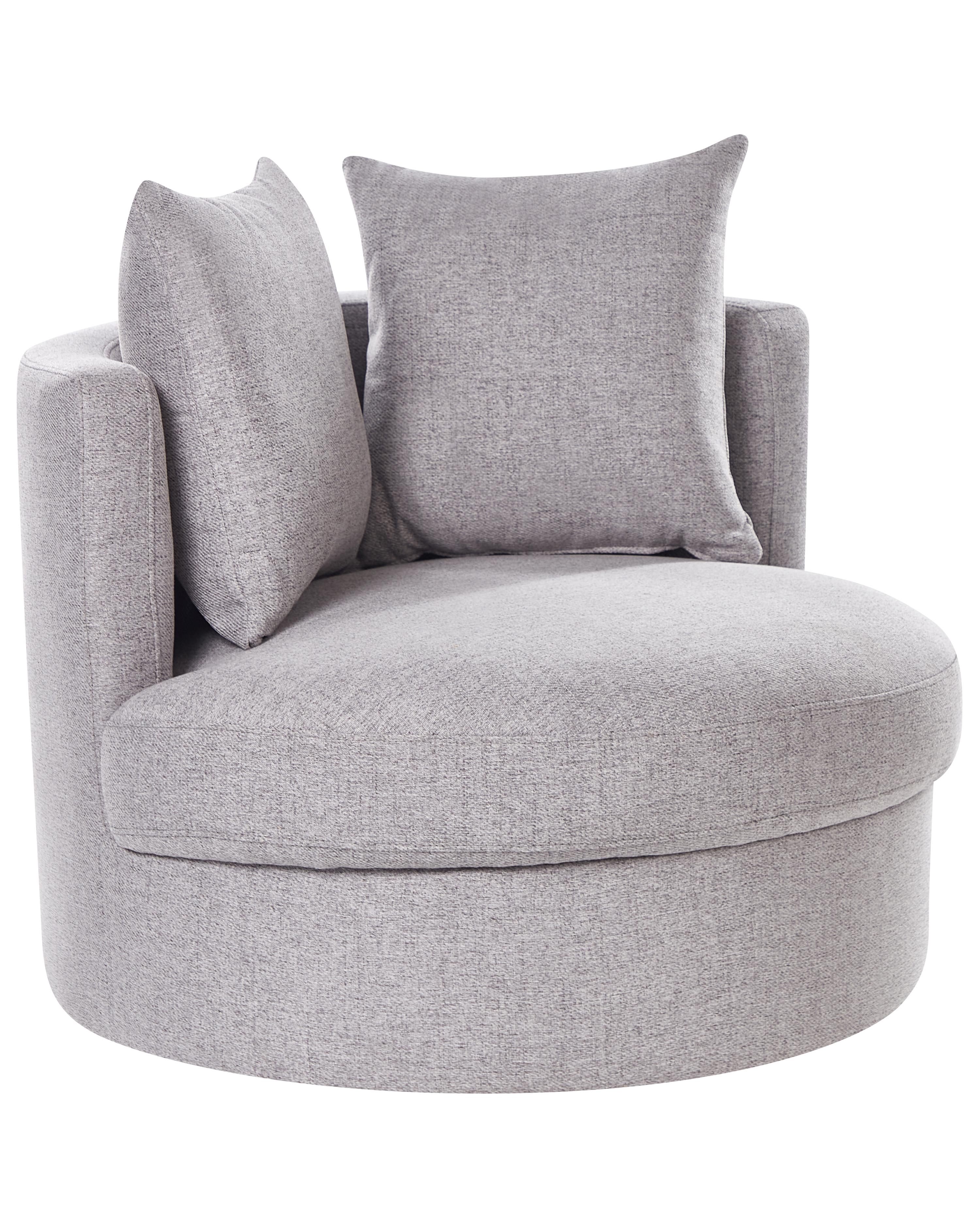 Swivel Armchair DALBY Fabric Light Grey