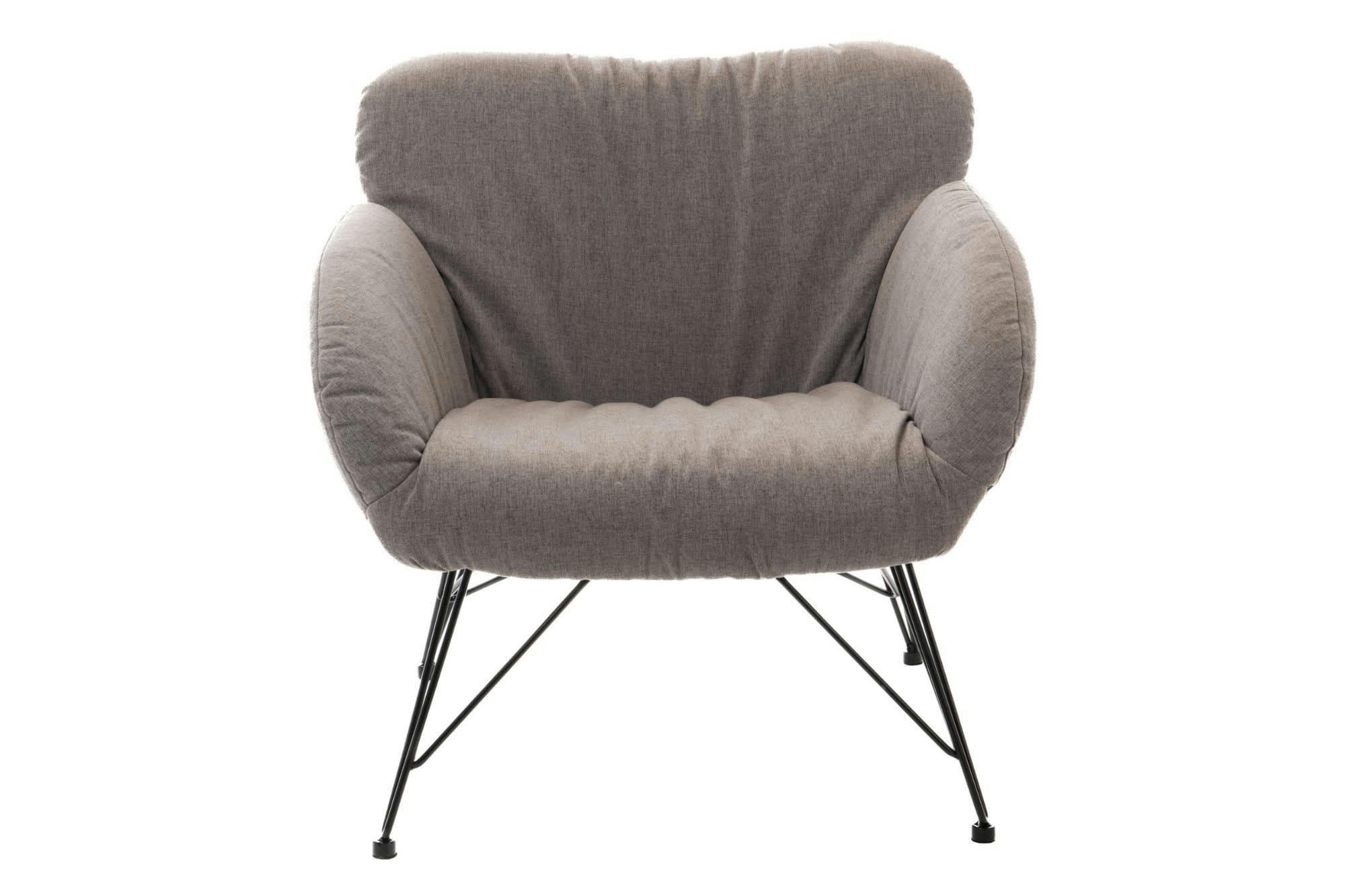 ATLANTIQUE - Fauteuil lounge en tissu et piétement en métal noir