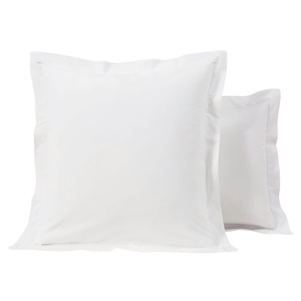 Luce Business - Taie d'oreiller hôtellerie en percale de coton blanc 63x63