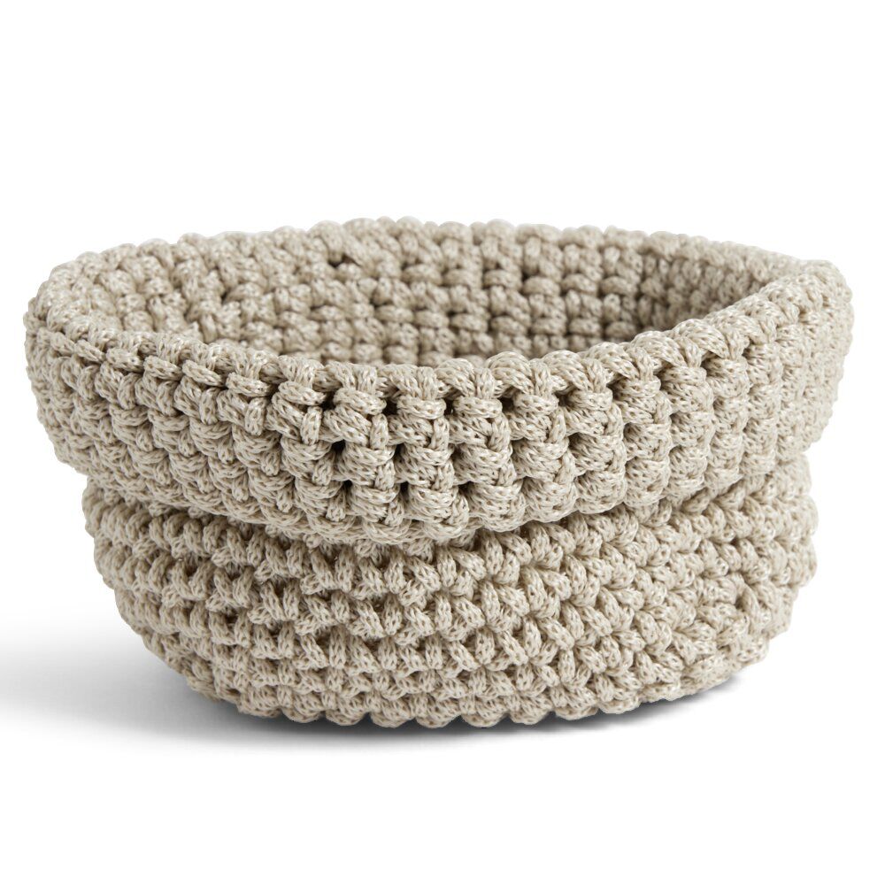 Panière tressée 14x14x11cm beige