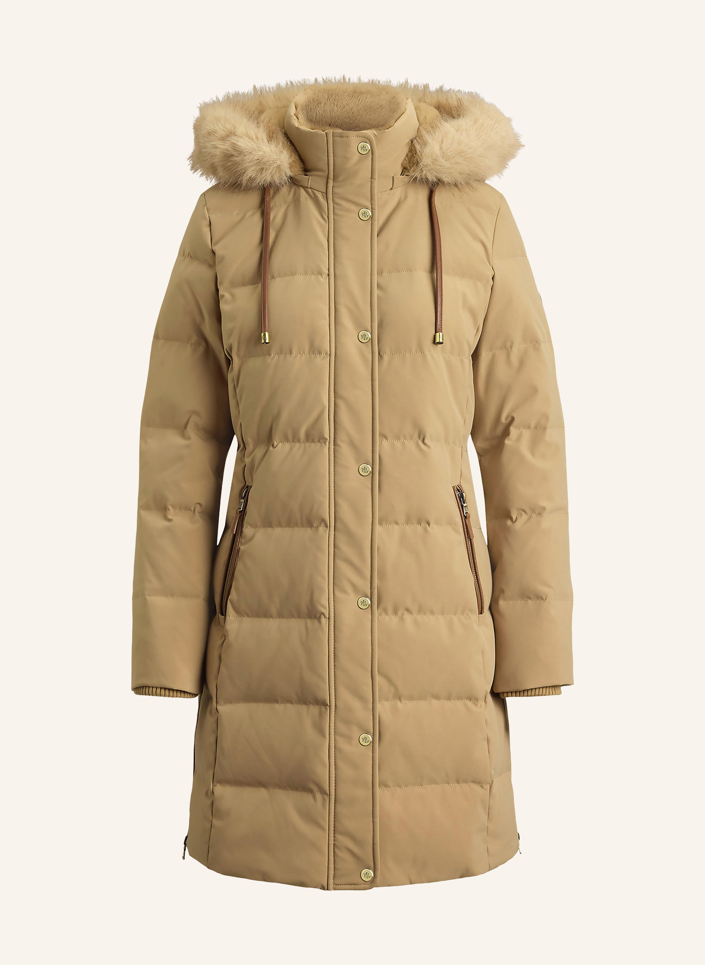 LAUREN RALPH LAUREN Daunenmantel mit abnehmbarem Kragen und Kunstfell