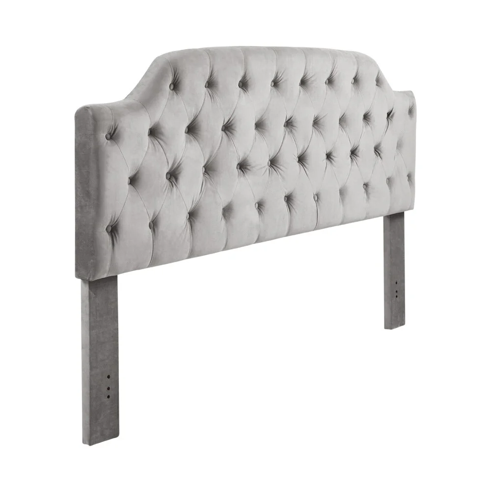Wren Headboard King Grey Velvet