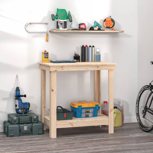 NNEVL Work Bench 80x50x80 cm Solid Wood Pine
