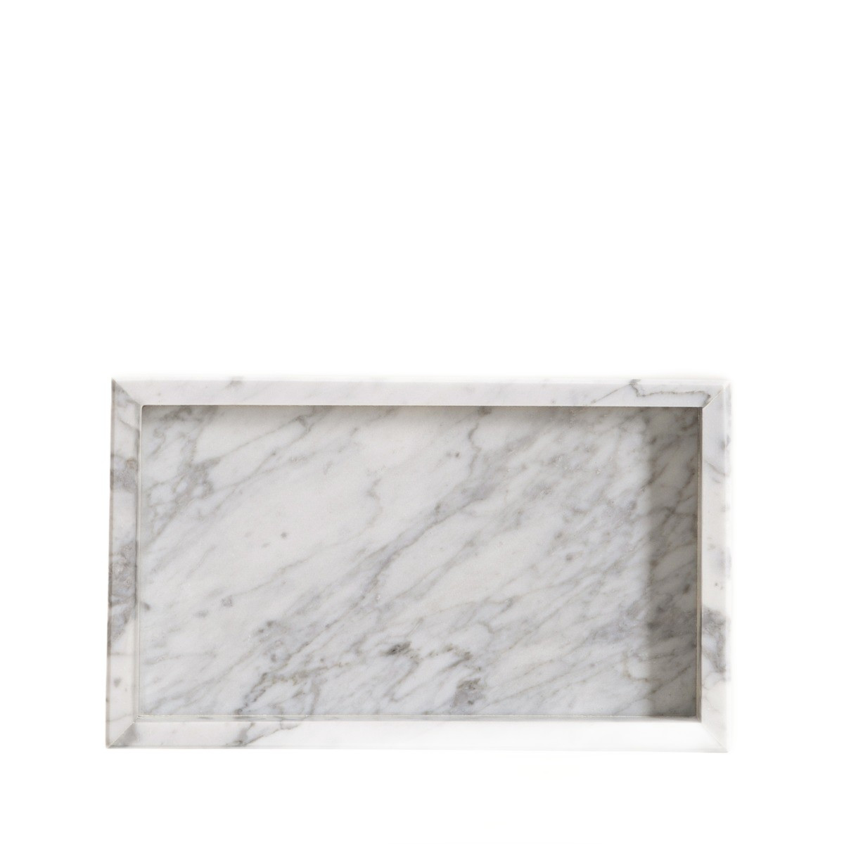Taca dekoracyjna MARMURI marmurowa biała 25x15x3 cm HOMLA