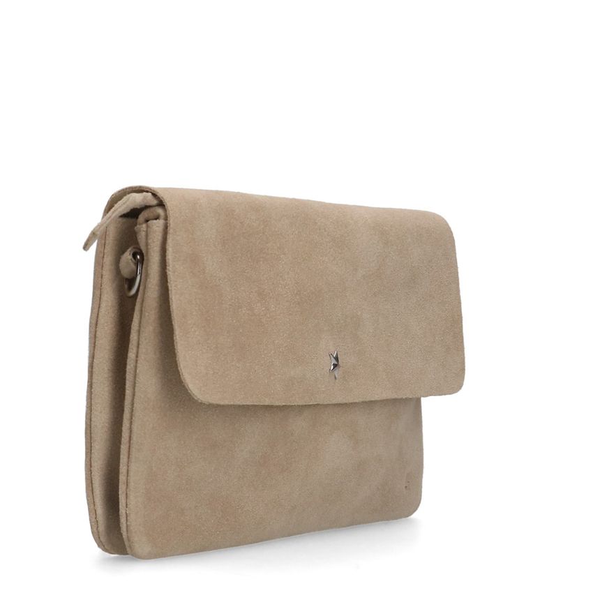 Manfield Beige suède clutch