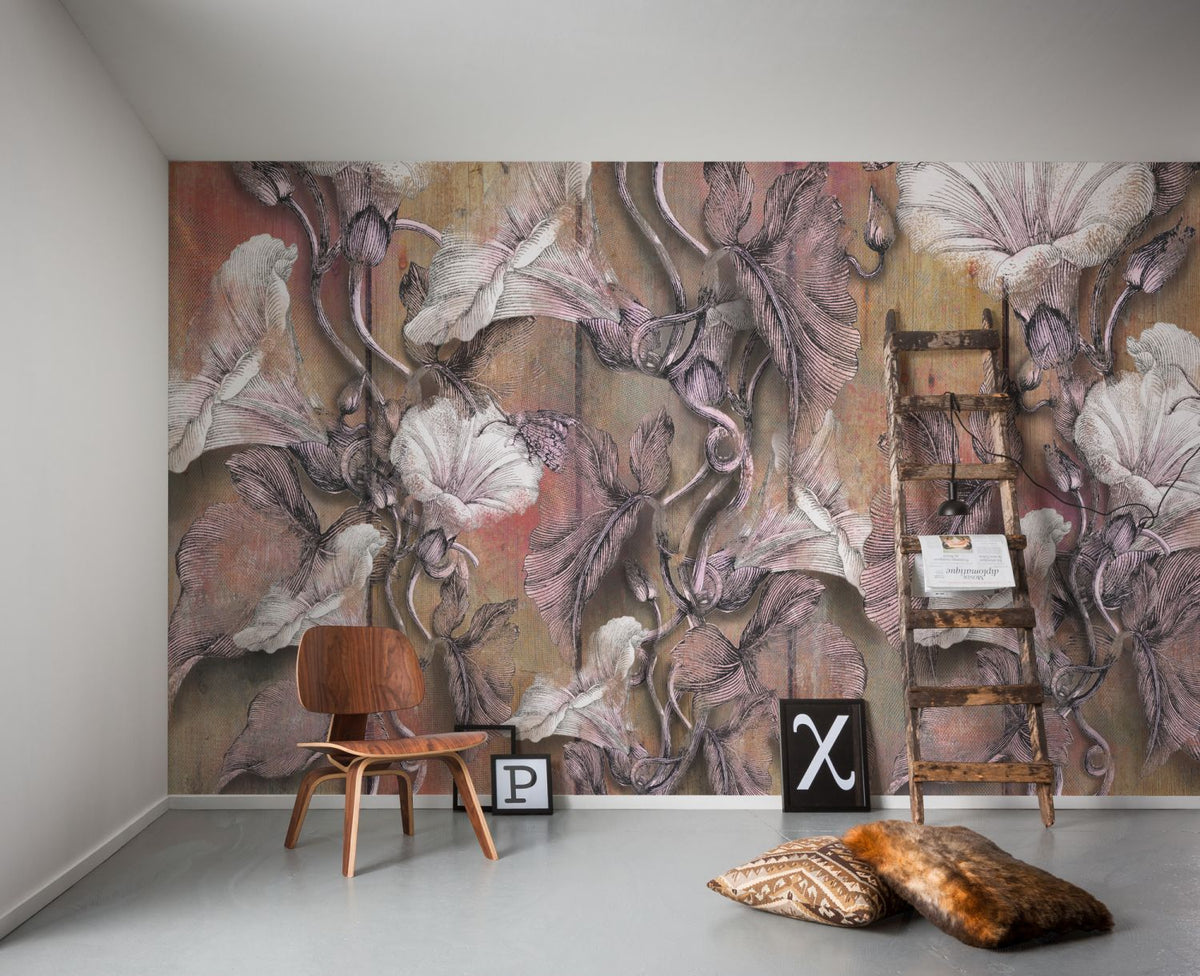 Sanders & Sanders fotobehang bloesems beige en roze - 400 x 250 cm - 611963