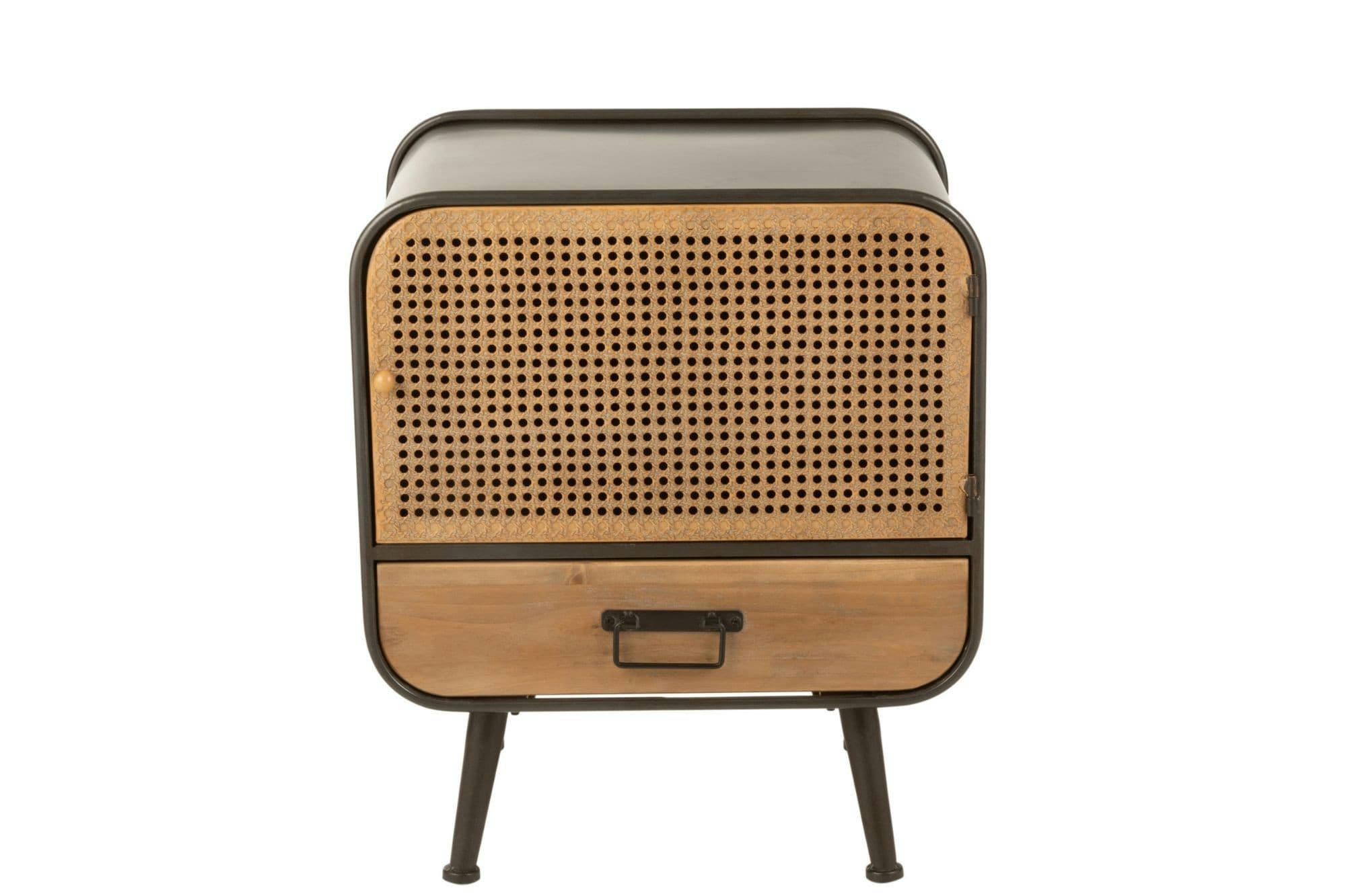 DETROIT - Table de nuit industriel en métal 1 porte et 1 tiroir