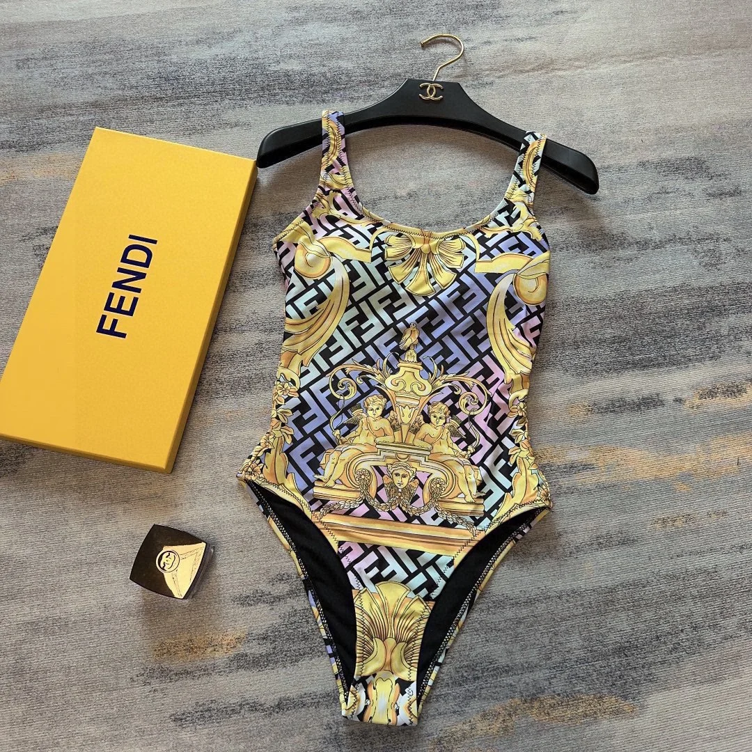 Versace Colorful One-piece Swimsuit Swimwear