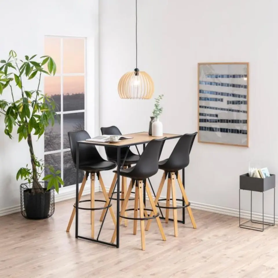 Barkruk - Zwart PU leer - Zithoogte 75cm - Ljusvik - Set van 2