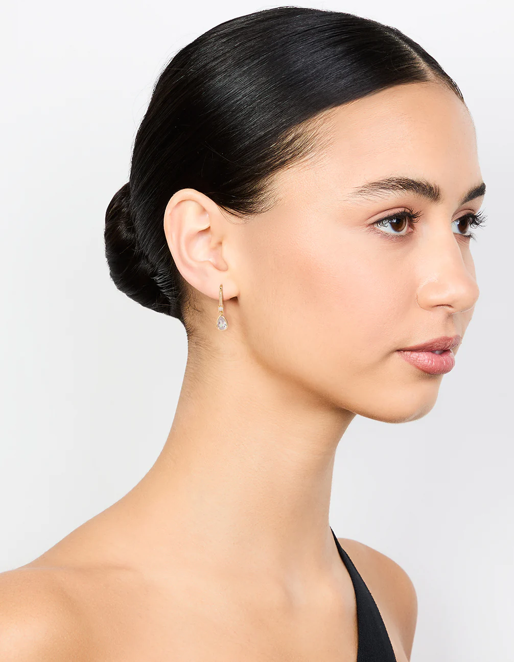 Gold Plated Diamante Pavé Hook Earrings
