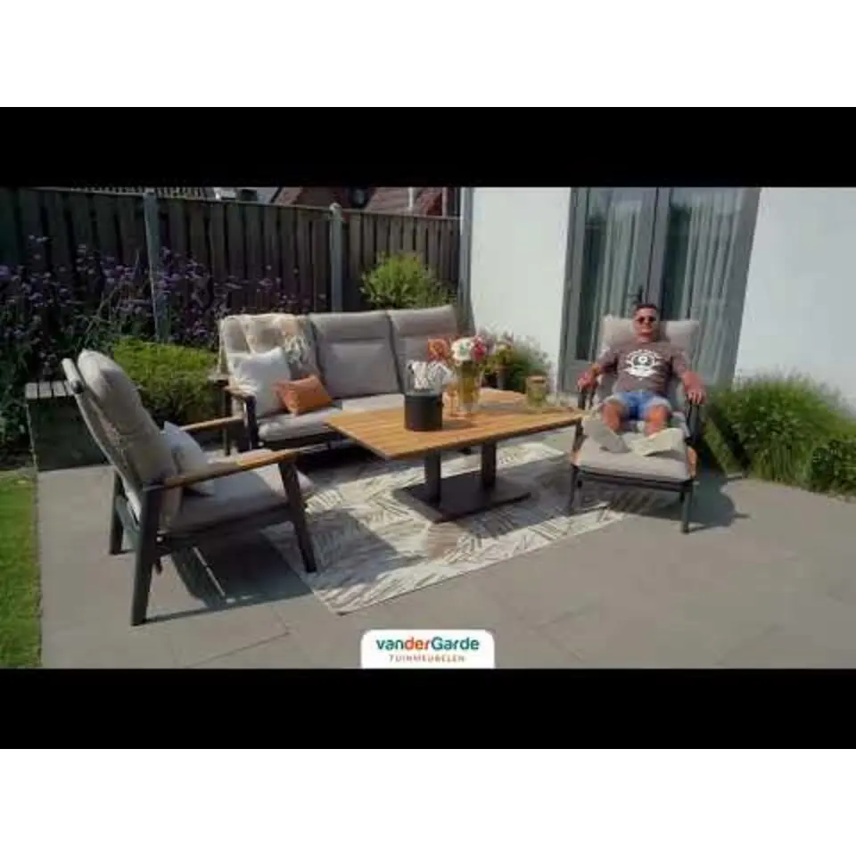 VDG Medina up&down tafel 140x80 cm royal grey teak top