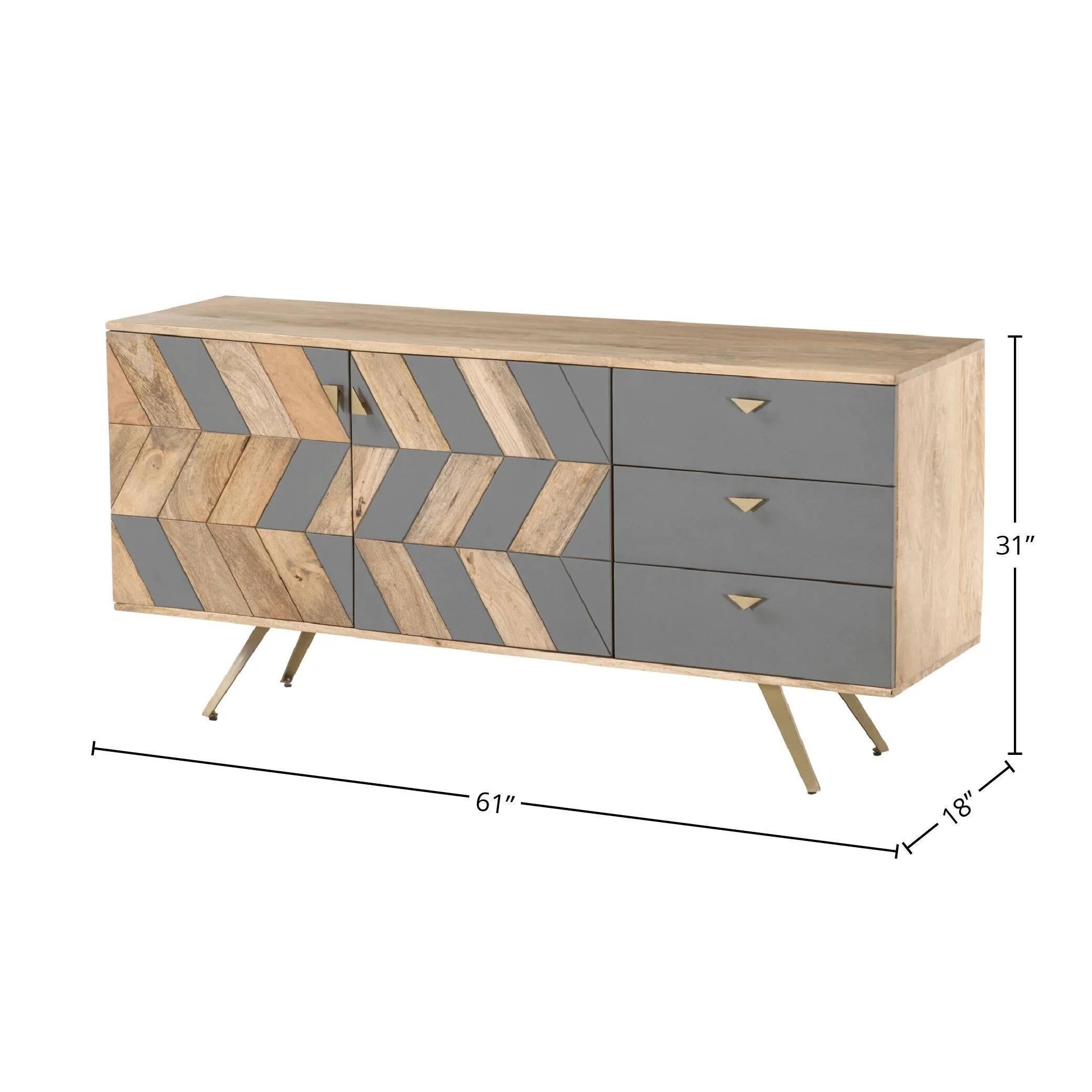 55 Wide Sideboard, Brown/Grey