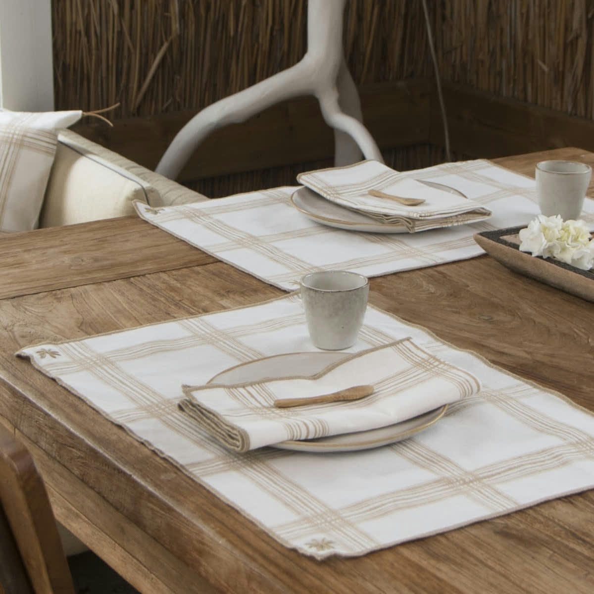 MADRAS - Sets de table (x4) coton  35x50 sable