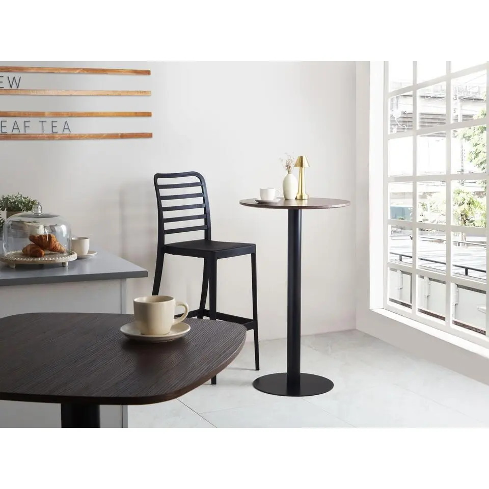 MORELLA - Statafel - Donkerbruin/Zwart - 60 cm - MDF