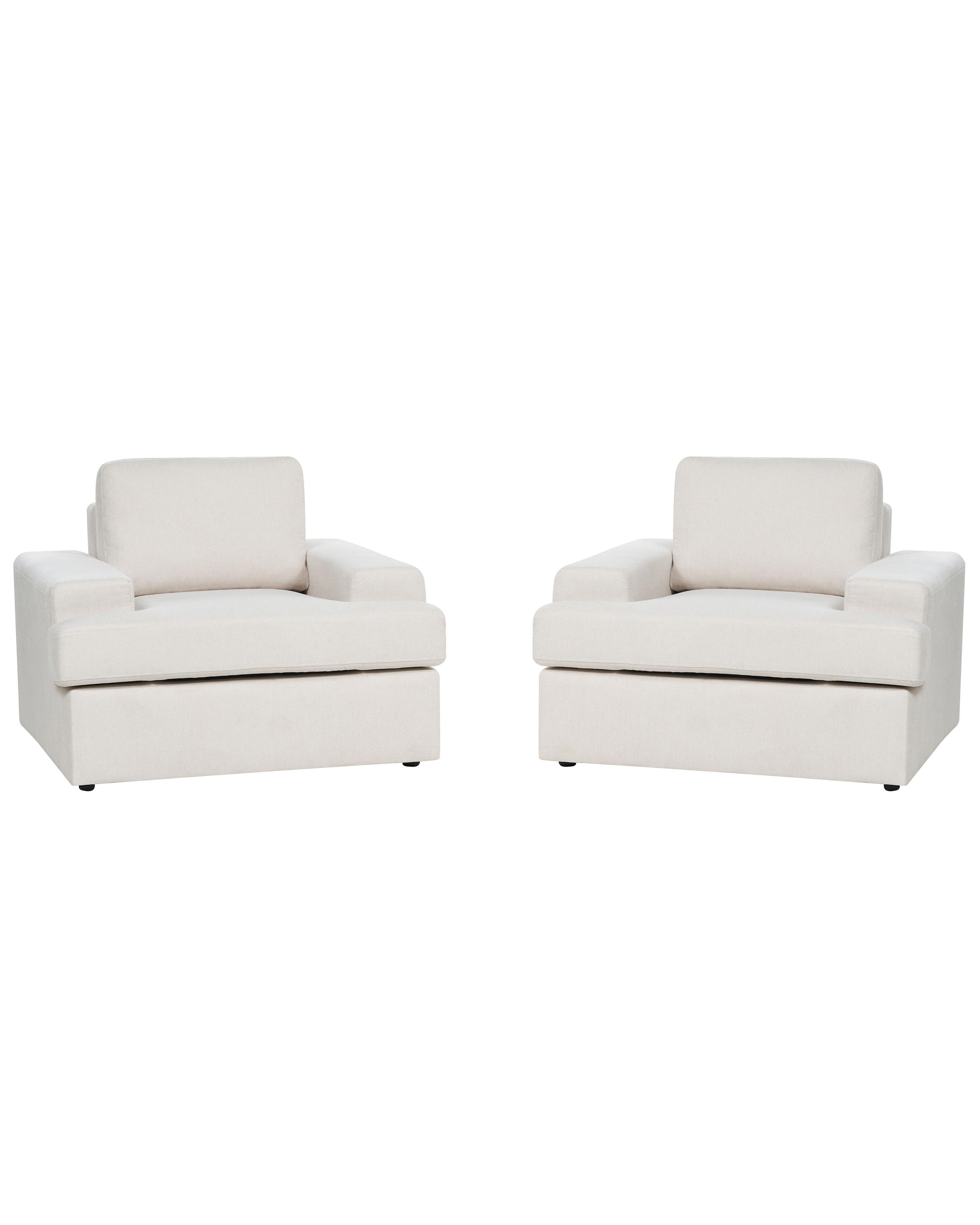 Set of 2 Armchairs ALLA Fabric Light Beige