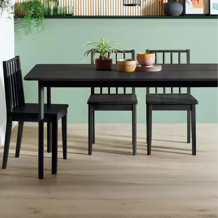 Habitat Nel Wood Veneer 4 Seater Dining Table - Black
