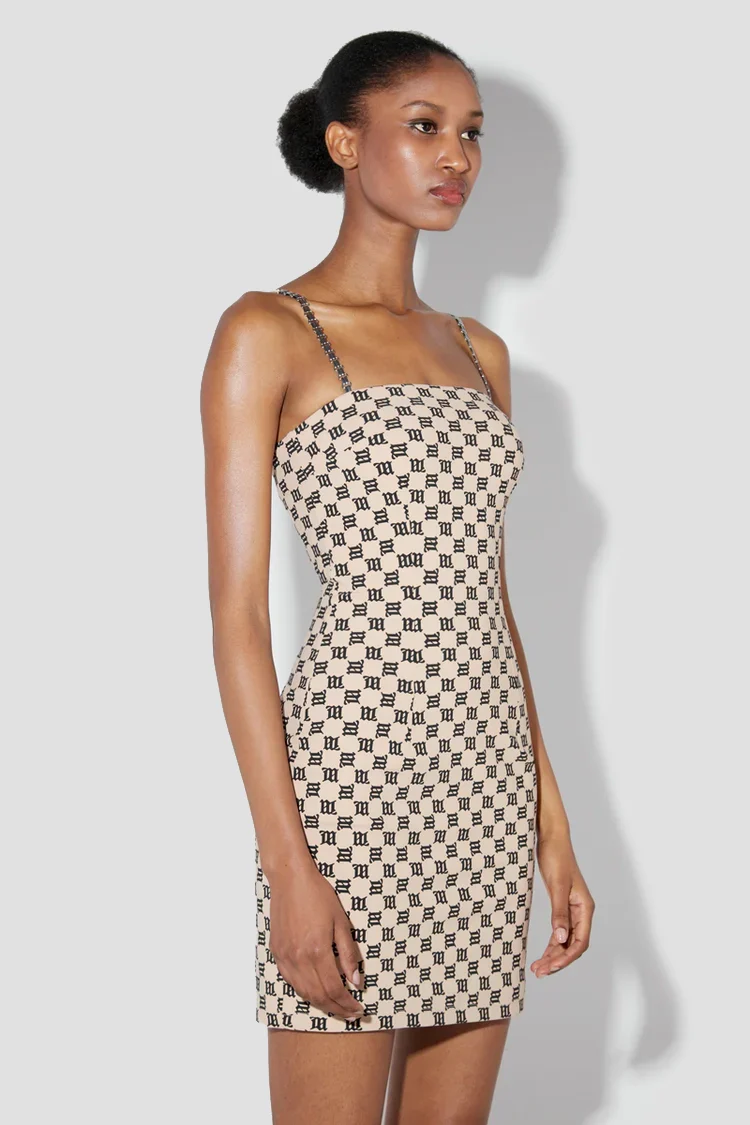Monogram Spaghetti Mini Dress