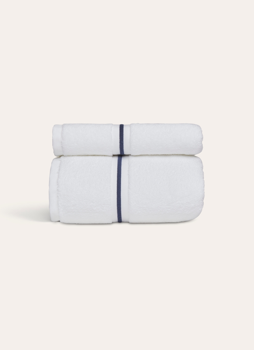 DRAP DE BAIN FINITION BOURDON OPÉRA BLANC/MARINE