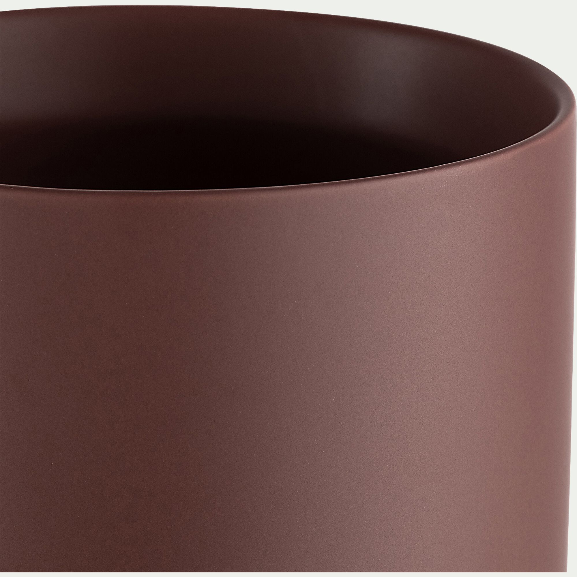 MARTIN - Cache-pot en céramique D7xH7,5cm - brun rhassoul